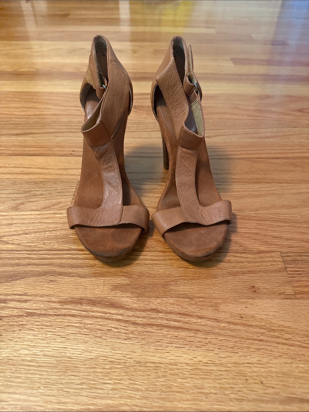 Nine West Tan Open-Toe High Heel Sandals